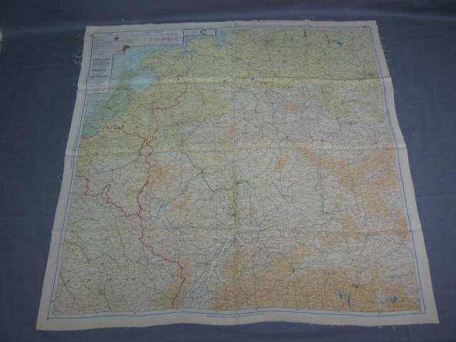 WWII 43/C +D Series Silk Escape Map Germany France + NR
