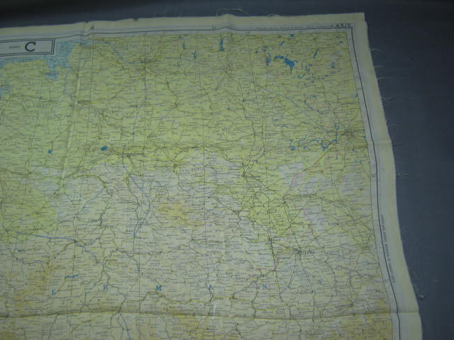 WWII 43/C +D Series Silk Escape Map Germany France + NR 2