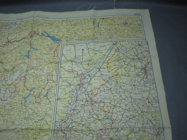 WWII 43/C +D Series Silk Escape Map Germany France + NR 7