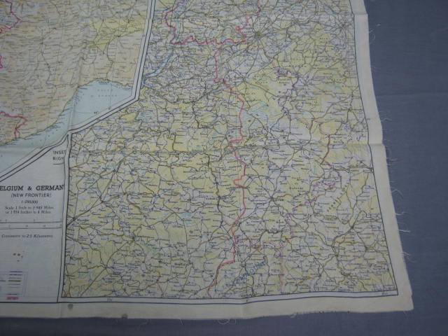 WWII 43/C +D Series Silk Escape Map Germany France + NR 8