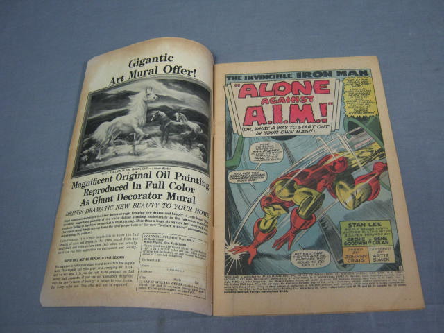 2 Rare Vtg 1968 Invincible Iron Man Comics #1 + #2 NR! 2