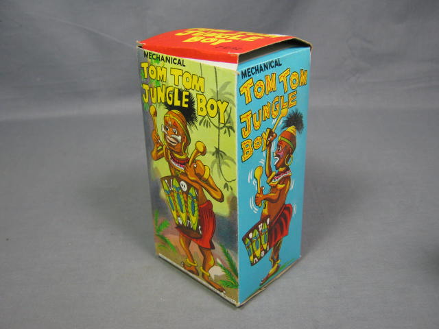 Vtg 1967 Marx Wind-Up Tin Toy Tom Tom Jungle Boy W/ Box 5