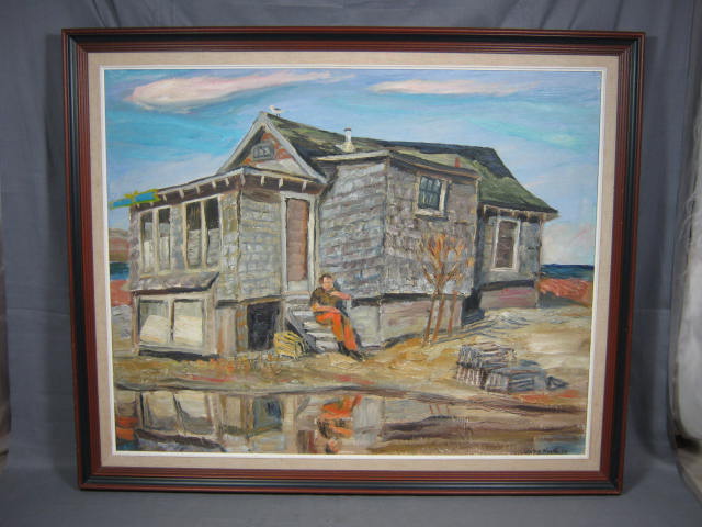 Vtg Original John Neill Oil Painting Ogunquit Maine NR!