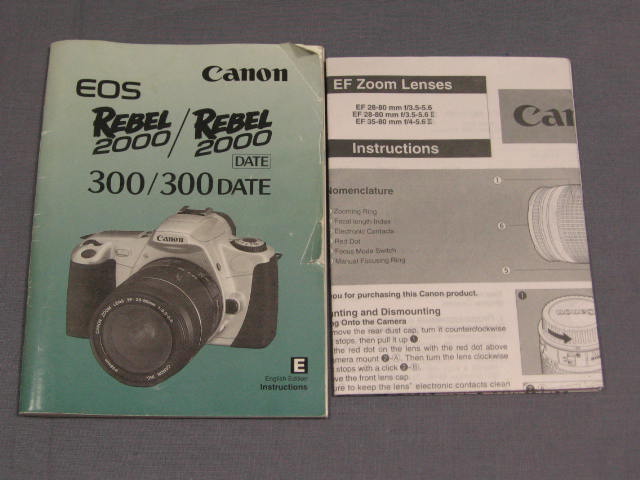 Canon EOS Rebel 2000 AF SLR Camera + EF 28-80 Zoom Lens 12