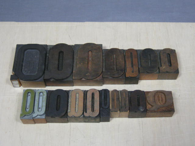 17 Mixed Letterpress Q Wood Printing Block Letters Lot