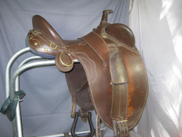 Australian Leather Horse Riding Saddle W/ 15" Seat NR! 1