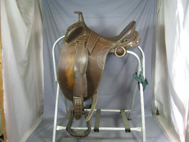 Australian Leather Horse Riding Saddle W/ 15" Seat NR! 5