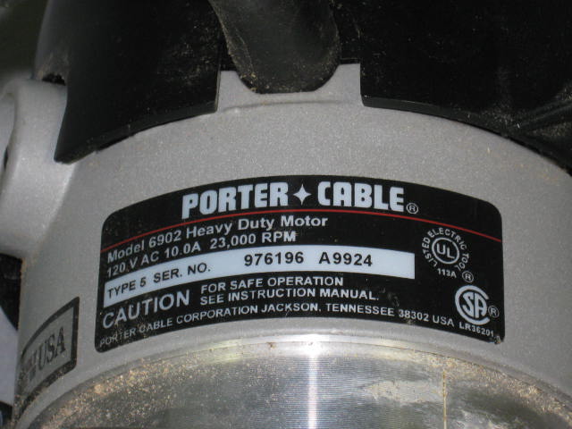 Porter Cable Router 6902 Motor 1001 Base 16 Bits + NR! 3