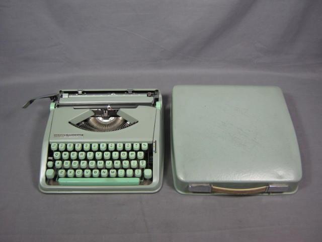 Vintage Hermes Rocket Portable Typewriter Green Keys NR