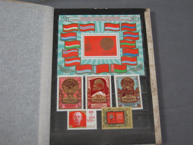 Vtg Russian Postage Stamp Album Collection Lot Russia 3