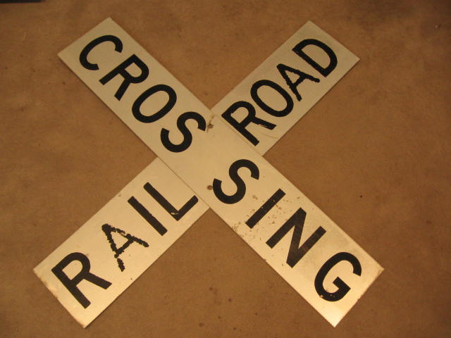 2 Vintage Orig. Metal Railroad Crossing Signs Crossbuck 5