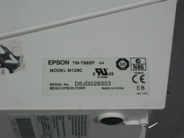 Epson TM-T88IIIP M129C POS Thermal Receipt Printer NR! 2