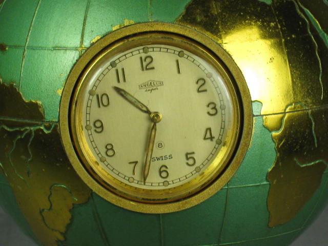 Angelus Super Globe Clock Compass Barometer Thermometer 1