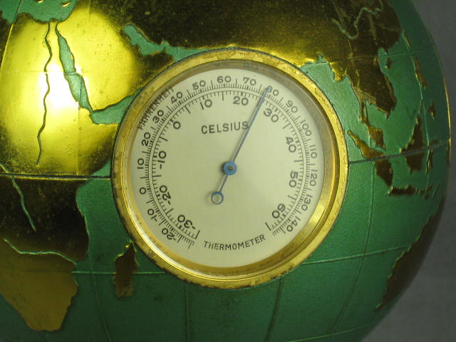 Angelus Super Globe Clock Compass Barometer Thermometer 3