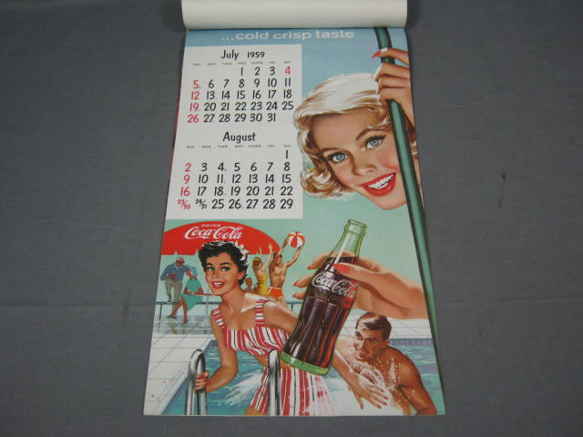 Vtg 1958/1959 Coca-Cola Coke Happy Holidays Calendar NR 4