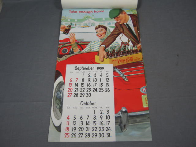 Vtg 1958/1959 Coca-Cola Coke Happy Holidays Calendar NR 5