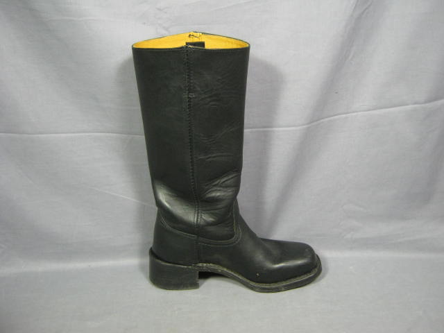 Womens Frye Campus Black Leather Boots Size 8 B Used NR 3