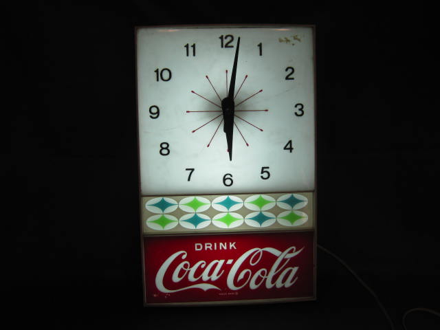 Vtg 1950s Coca-Cola Coke Wall Clock Advertising Sign NR 1