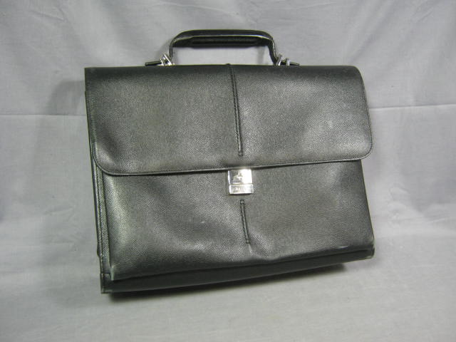 Vtg Bally Genuine Black Leather Briefcase Bag Valise NR