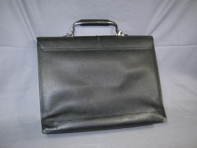 Vtg Bally Genuine Black Leather Briefcase Bag Valise NR 1