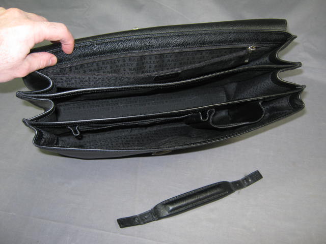 Vtg Bally Genuine Black Leather Briefcase Bag Valise NR 4