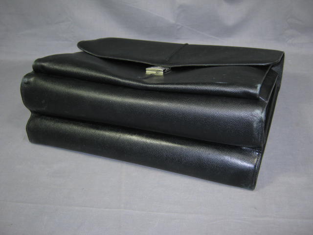 Vtg Bally Genuine Black Leather Briefcase Bag Valise NR 6