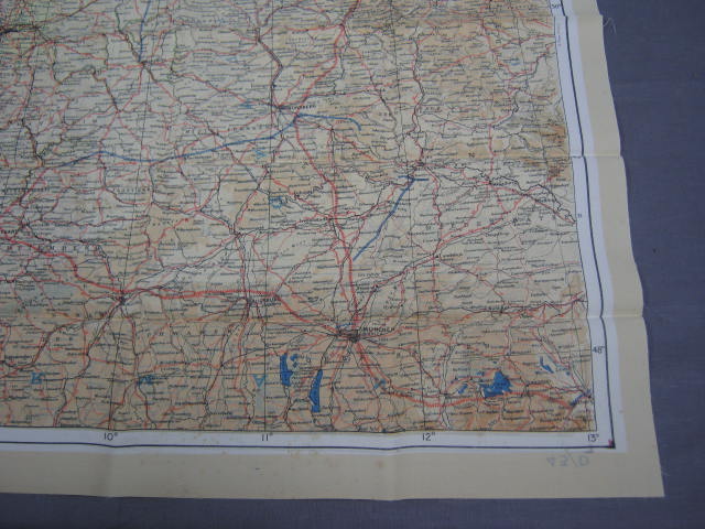 Vtg WW2 Silk Escape Map Series 43 C/D France Germany NR 3