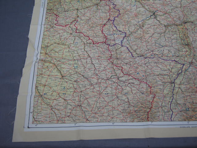 Vtg WW2 Silk Escape Map Series 43 C/D France Germany NR 4