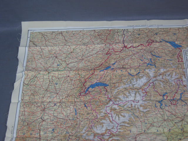 Vtg WW2 Silk Escape Map Series 43 C/D France Germany NR 6