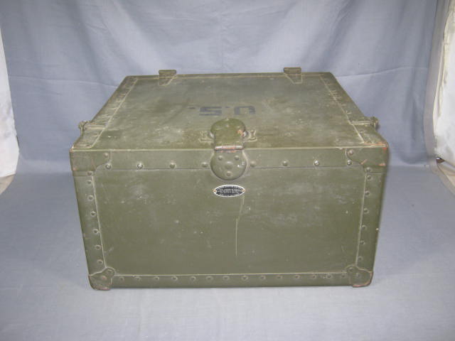 1945 WWII Rice Stix Dry Goods Company US Army Officers Field Desk Trunk Box NR