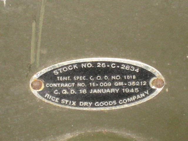 1945 WWII Rice Stix Dry Goods Company US Army Officers Field Desk Trunk Box NR 1