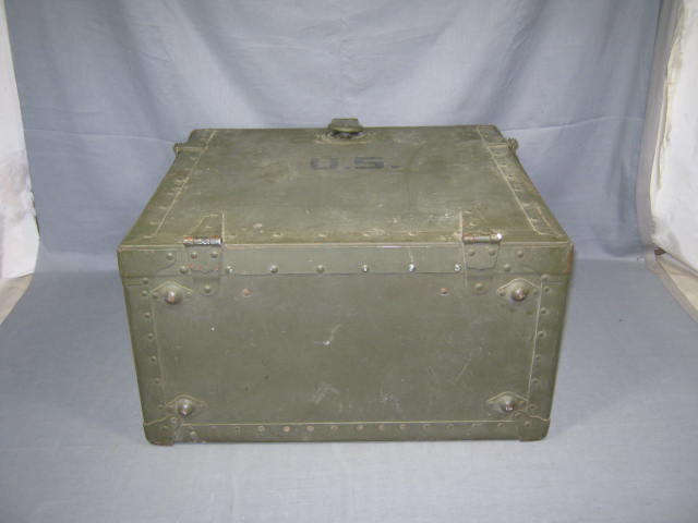 1945 WWII Rice Stix Dry Goods Company US Army Officers Field Desk Trunk Box NR 3
