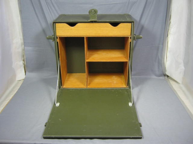 1945 WWII Rice Stix Dry Goods Company US Army Officers Field Desk Trunk Box NR 6