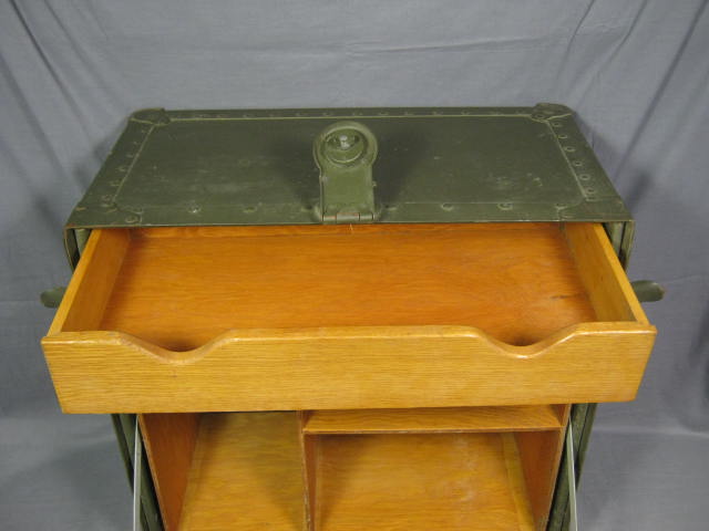 1945 WWII Rice Stix Dry Goods Company US Army Officers Field Desk Trunk Box NR 7
