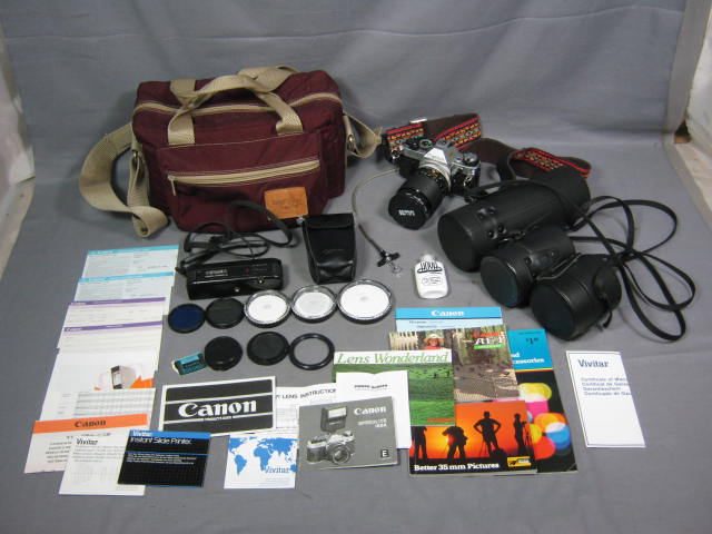Canon AE-1 Program Camera 50mm 1.8 28-80 75-205 Zoom ++