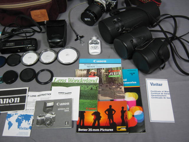 Canon AE-1 Program Camera 50mm 1.8 28-80 75-205 Zoom ++ 2