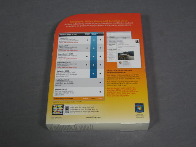 NEW Sealed Microsoft Office Home and Business 2010 NR! 1