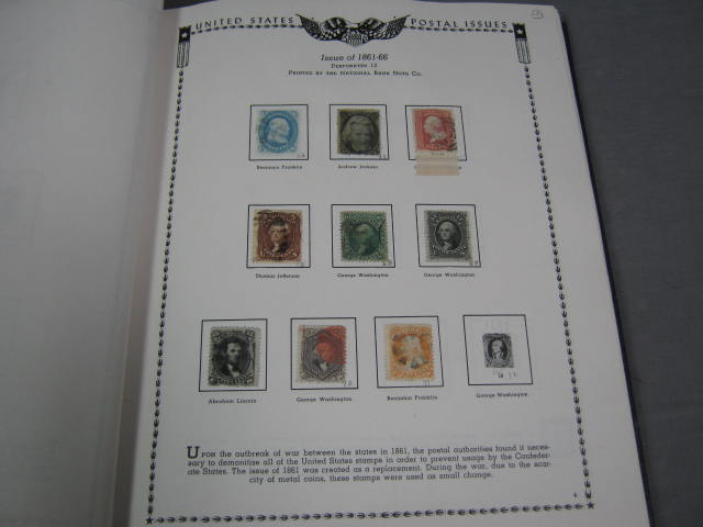Vtg Antique 1847-1959 US Stamp Collection Album Lot NR! 7