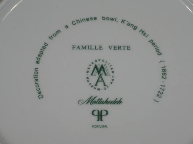 4 Mottahedeh Vista Allegra Famille Verte Dinner Plates 4