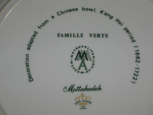 4 Mottahedeh Vista Allegra Famille Verte B & B Plates 4
