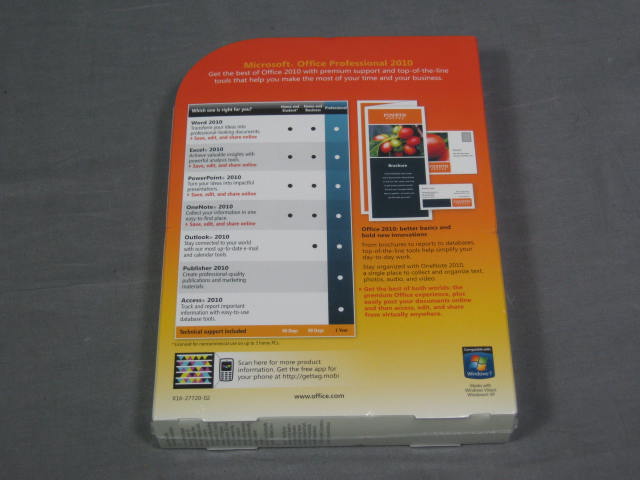 NEW Sealed Microsoft Office Professional 2010 For 3 PCs 1