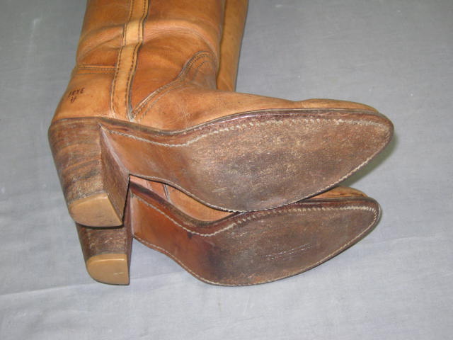 Vtg Womens Frye Light Brown Leather Boots Size 8 B NR! 3