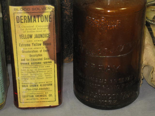 Vtg Antique Embalming Medical Tool Instruments Kit Bag 3