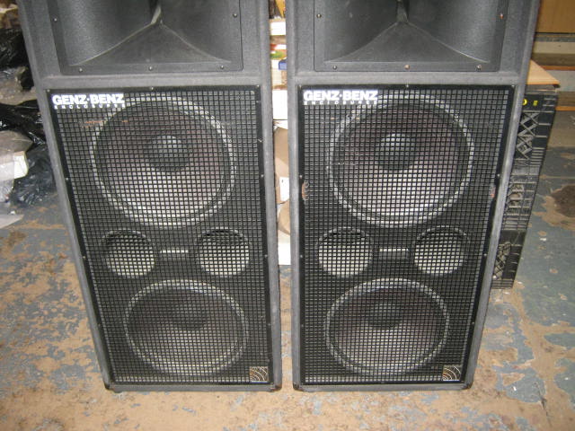 2 Genz Benz Triton PA Cabinet Tower Speakers TAC 215LH 2