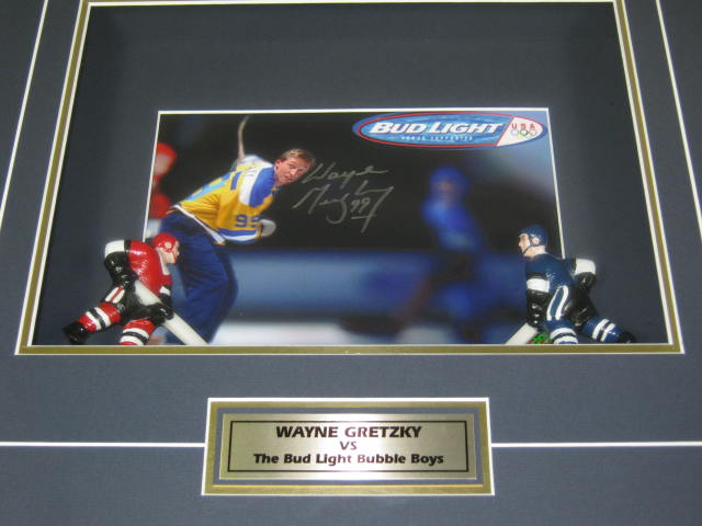 Signed Wayne Gretzky Bud Light Bubble Boys Shadow Box + 1