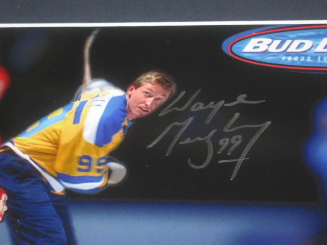 Signed Wayne Gretzky Bud Light Bubble Boys Shadow Box + 2