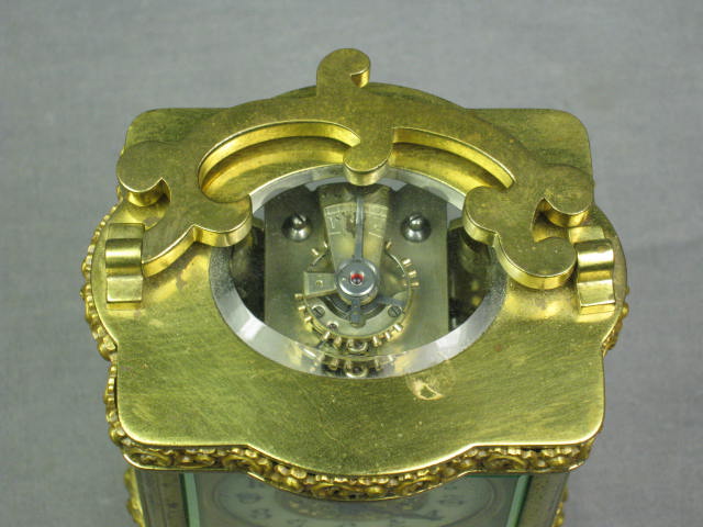 Antique French GB Brass Carriage Clock W/ Beveled Glass 3