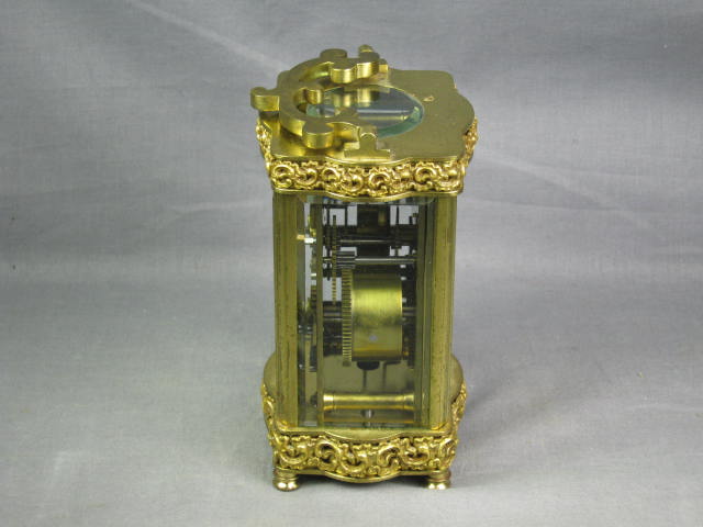 Antique French GB Brass Carriage Clock W/ Beveled Glass 5