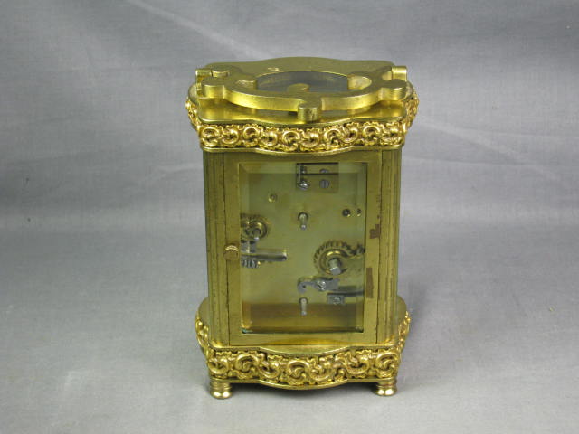 Antique French GB Brass Carriage Clock W/ Beveled Glass 6