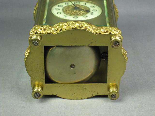Antique French GB Brass Carriage Clock W/ Beveled Glass 10